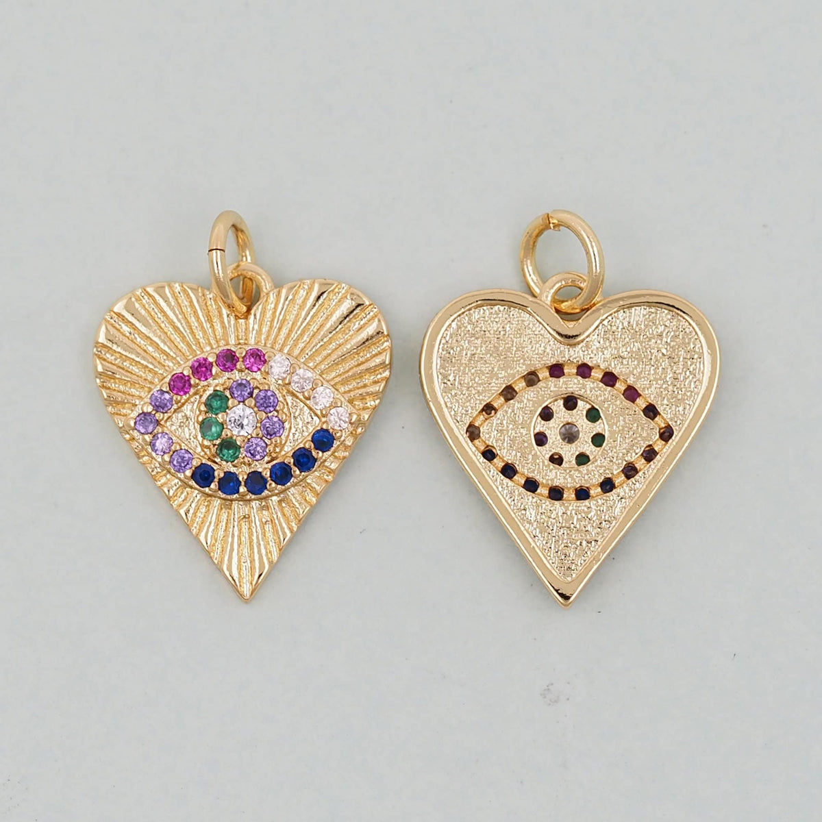 18K Gold Filled Evil Eye Charm Pendant for Jewelry Making