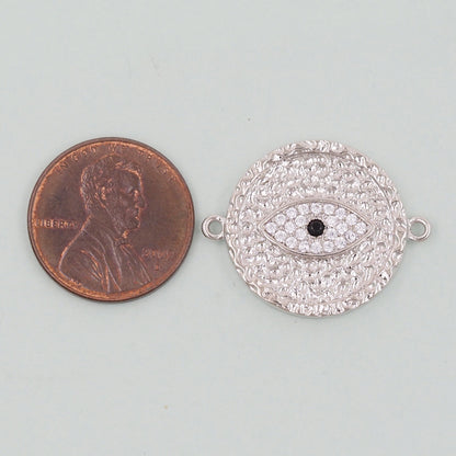 Gold Round Evil Eye Charms,18K Gold Filled Evil Eye Pendant,Evil Eye Charm Bracelet Necklace for DIY Jewelry Making Supply