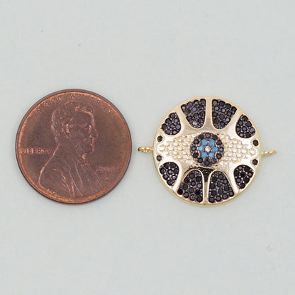 18K Gold Filled Evil Eye Charm Pendant for Jewelry Making
