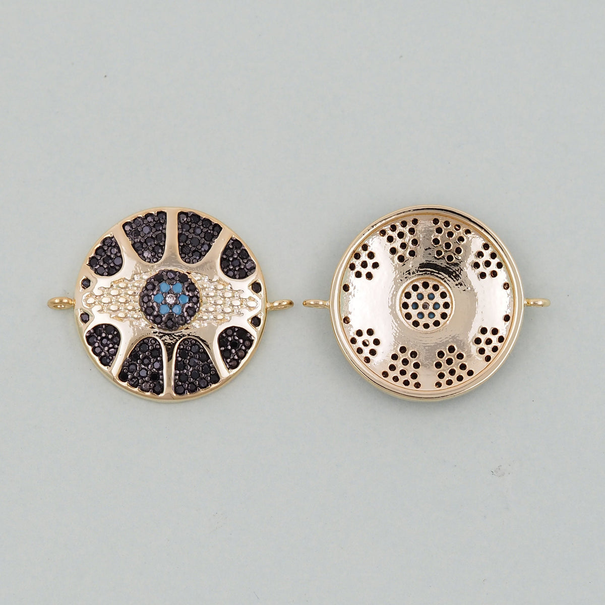 18K Gold Filled Evil Eye Charm Pendant for Jewelry Making