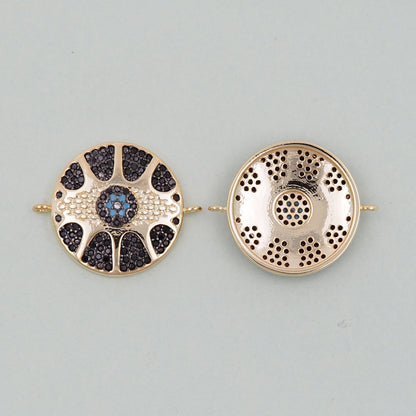 18K Gold Filled Evil Eye Charm Pendant for Jewelry Making