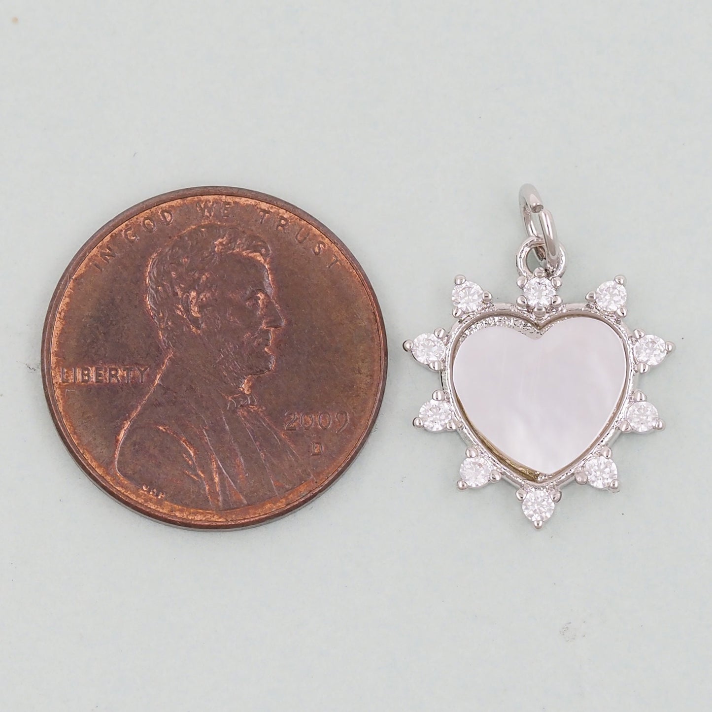 Gold Heart Charms,18K Gold Filled Heart Pendant,White Shell Heart Charm Bracelet Necklace for DIY Jewelry Making Supply
