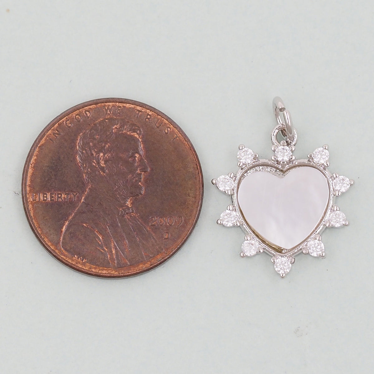 Gold Heart Charms,18K Gold Filled Heart Pendant,White Shell Heart Charm Bracelet Necklace for DIY Jewelry Making Supply