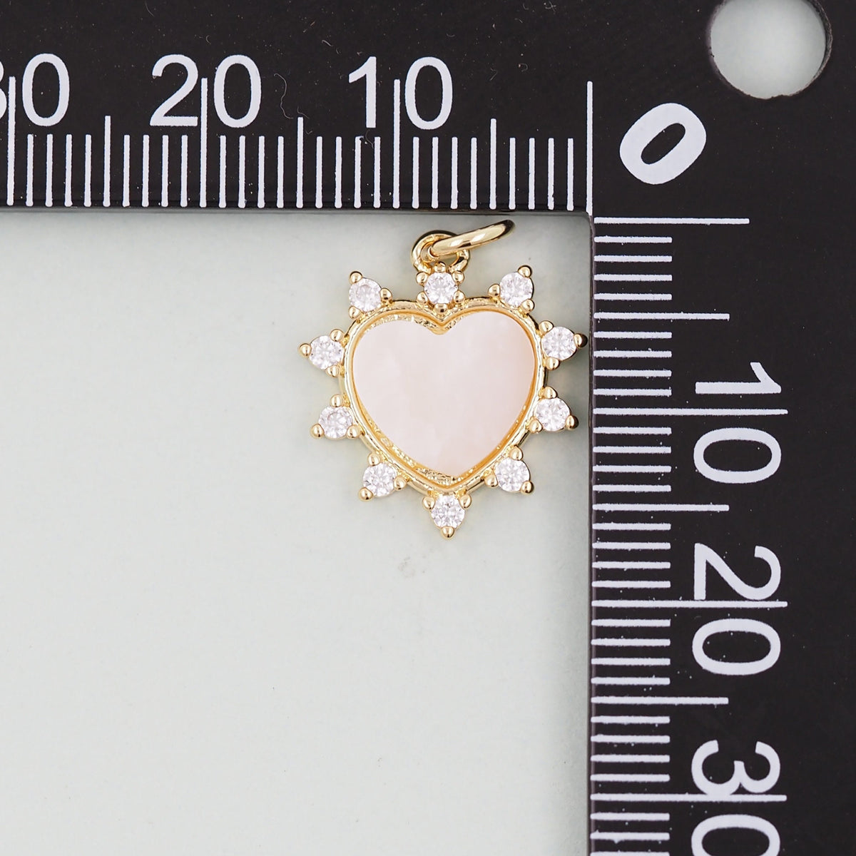 Gold Heart Charms,18K Gold Filled Heart Pendant,White Shell Heart Charm Bracelet Necklace for DIY Jewelry Making Supply