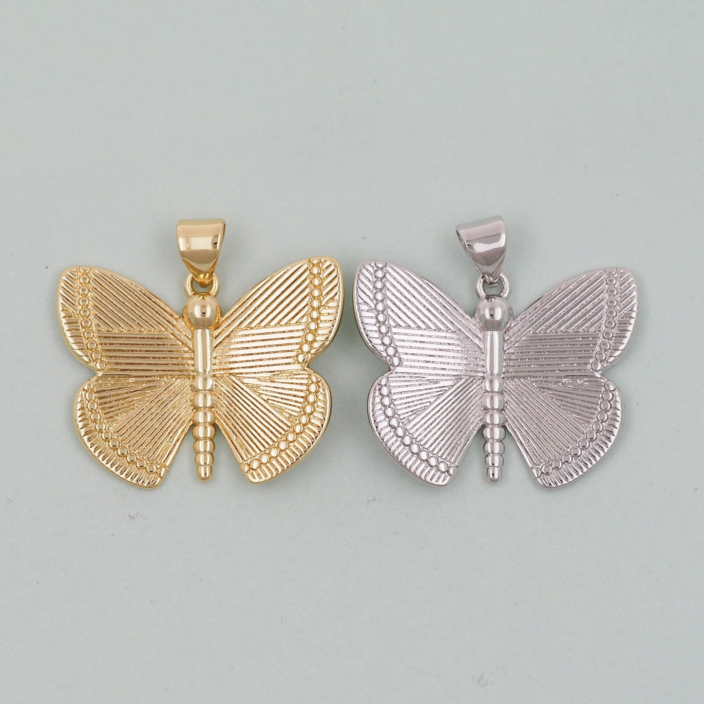 Gold Butterfly Charms,18K Gold Filled Butterfly Pendant,insect Charm Bracelet Necklace for DIY Jewelry Making Supply