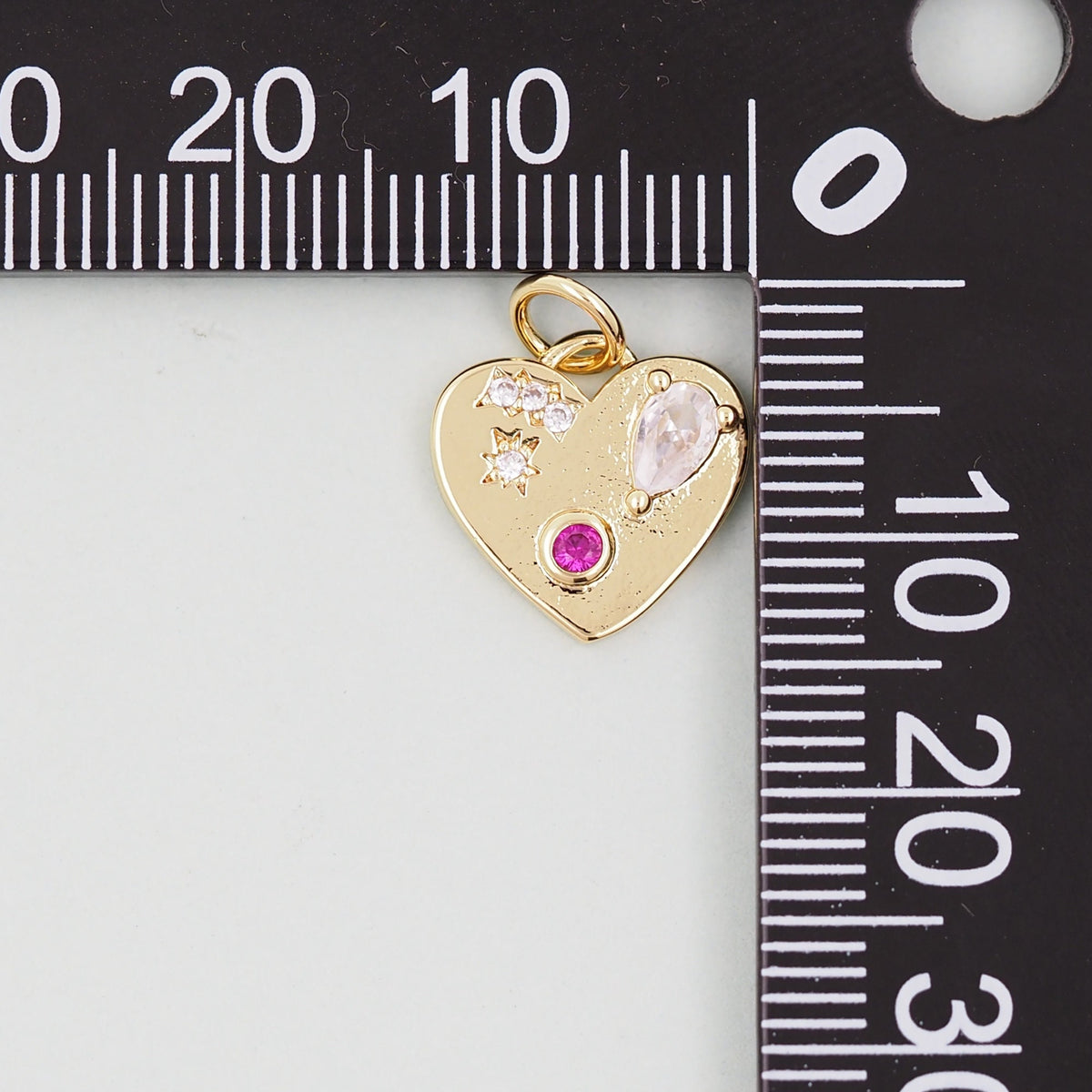 Gold Heart Charms,18K Gold Filled Heart Pendant,Heart Charm Bracelet Necklace for DIY Jewelry Making Supply
