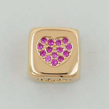 18K Gold Filled Heart Charm Pendant for Jewelry Making
