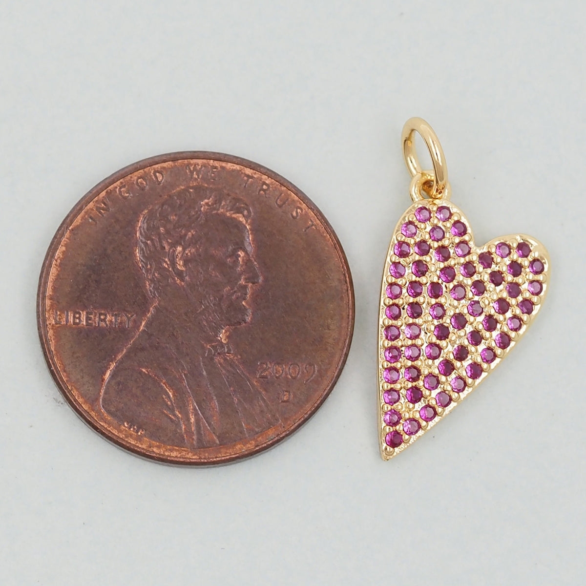 Gold Heart Charms,18K Gold Filled Heart Pendant,Tiny Heart Charm Bracelet Necklace for DIY Jewelry Making Supply
