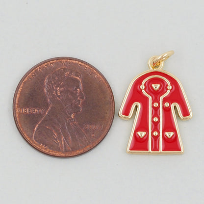 Gold Dress Charms,18K Gold Filled Dress Pendant,Clothes Charm Bracelet Necklace for DIY Jewelry Making Supply
