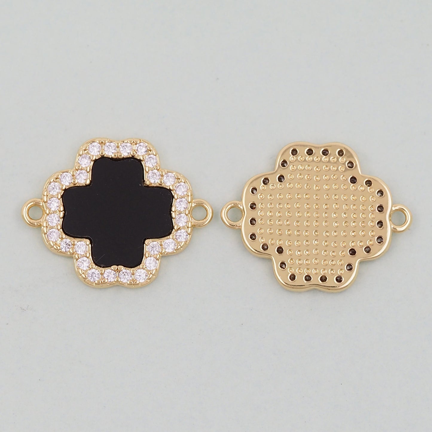 Gold Flower Charms,18K Gold Filled Flower Pendant,Flower Connector Charm Bracelet Necklace for DIY Jewelry Making Supply