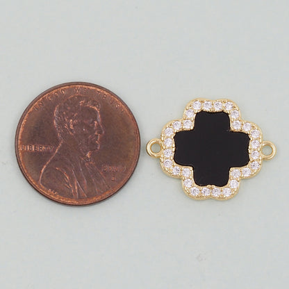 Gold Flower Charms,18K Gold Filled Flower Pendant,Flower Connector Charm Bracelet Necklace for DIY Jewelry Making Supply