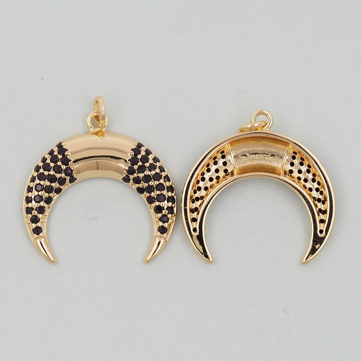 Gold horn Charms,18K Gold Filled horn Pendant,horn Charm Bracelet Necklace for DIY Jewelry Making Supply