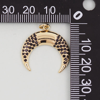 Gold horn Charms,18K Gold Filled horn Pendant,horn Charm Bracelet Necklace for DIY Jewelry Making Supply