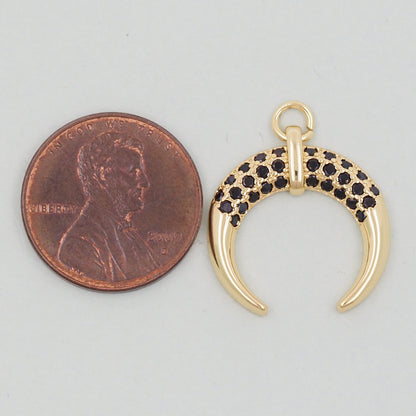 Gold Horn Charms,18K Gold Filled Horn Pendant,Horn Charm Bracelet Necklace for DIY Jewelry Making Supply