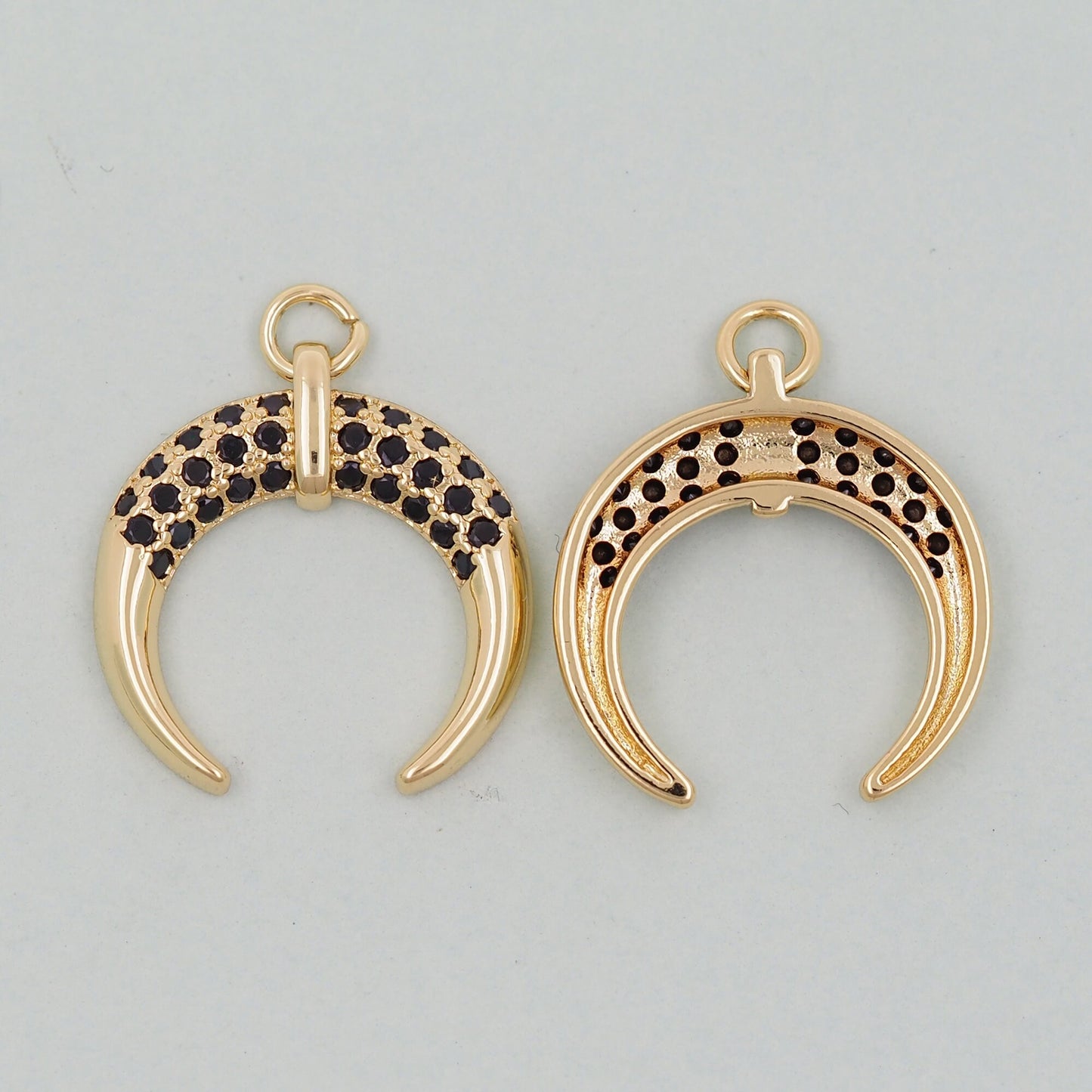Gold Horn Charms,18K Gold Filled Horn Pendant,Horn Charm Bracelet Necklace for DIY Jewelry Making Supply