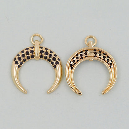 Gold Horn Charms,18K Gold Filled Horn Pendant,Horn Charm Bracelet Necklace for DIY Jewelry Making Supply