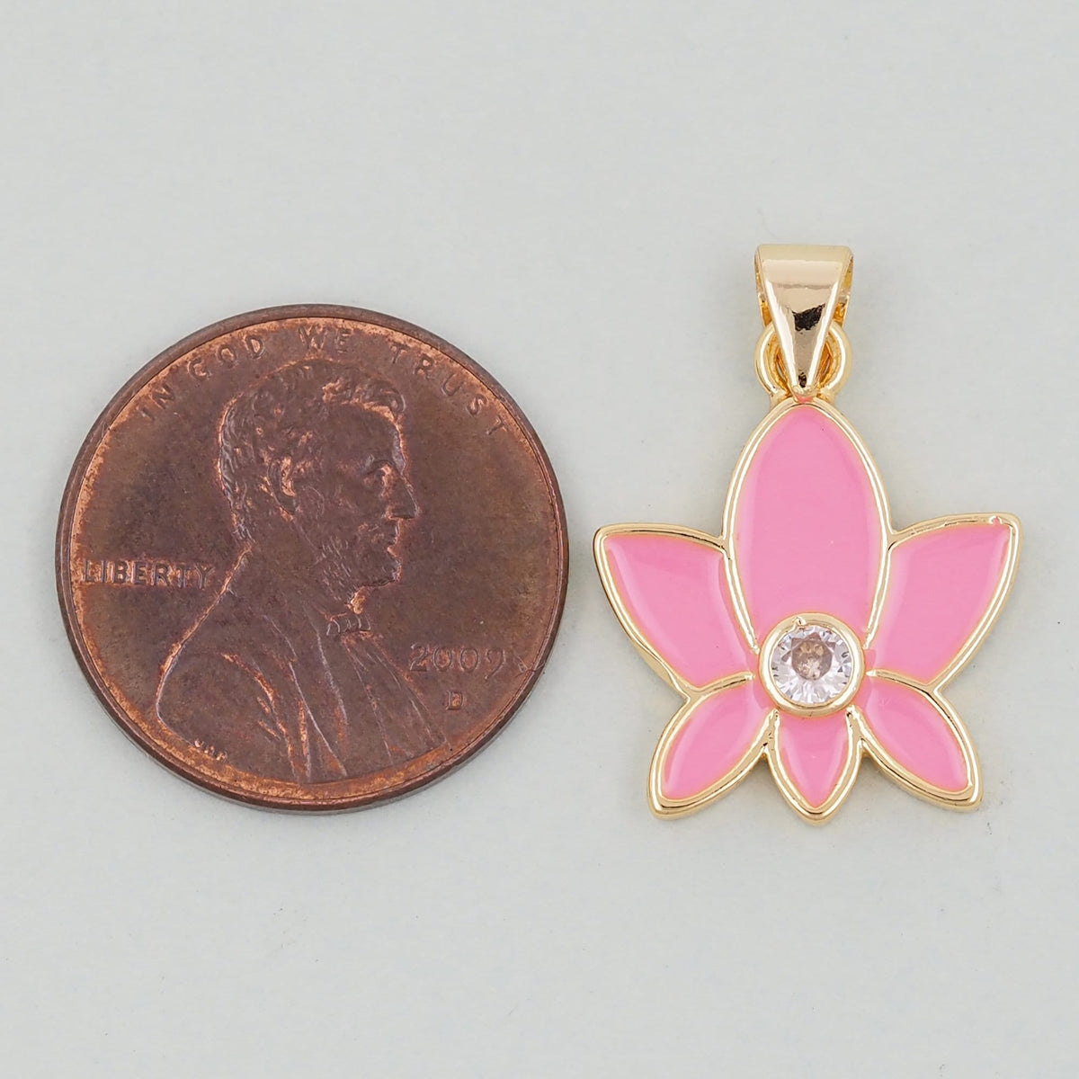 Gold Lotus Charms,18K Gold Filled Lotus Pendant,Flower Charm Bracelet Necklace for DIY Jewelry Making Supply