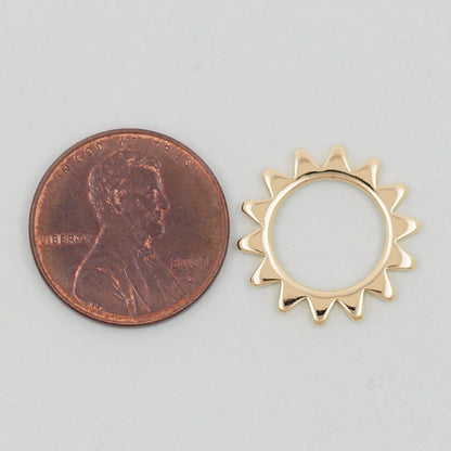 Gold Sun Charms,18K Gold Filled Sun Pendant,Celestial Charm Bracelet Necklace for DIY Jewelry Making Supply
