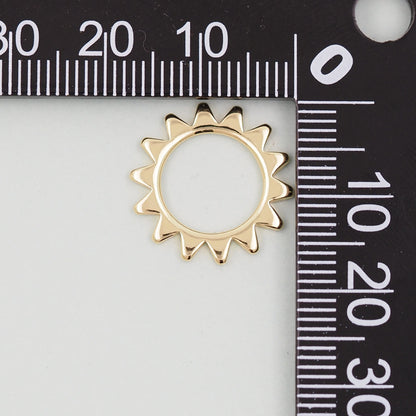 Gold Sun Charms,18K Gold Filled Sun Pendant,Celestial Charm Bracelet Necklace for DIY Jewelry Making Supply