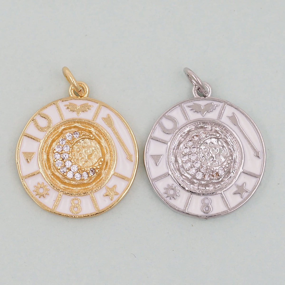 18K Gold Filled Moon Charm Pendant for Jewelry Making