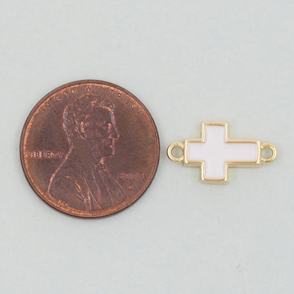 Gold Cross Charms,18K Gold Filled Cross Pendant,Religious Charm Bracelet Necklace for DIY Jewelry Making Supply