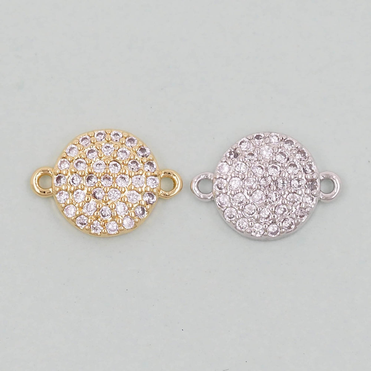 Gold Round Charms,18K Gold Filled Round Pendant,Round Connector Charm Bracelet Necklace for DIY Jewelry Making Supply