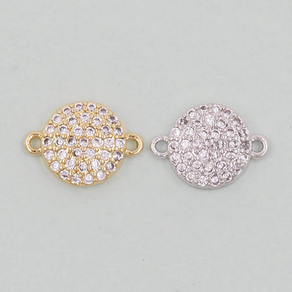 Gold Round Charms,18K Gold Filled Round Pendant,Round Connector Charm Bracelet Necklace for DIY Jewelry Making Supply