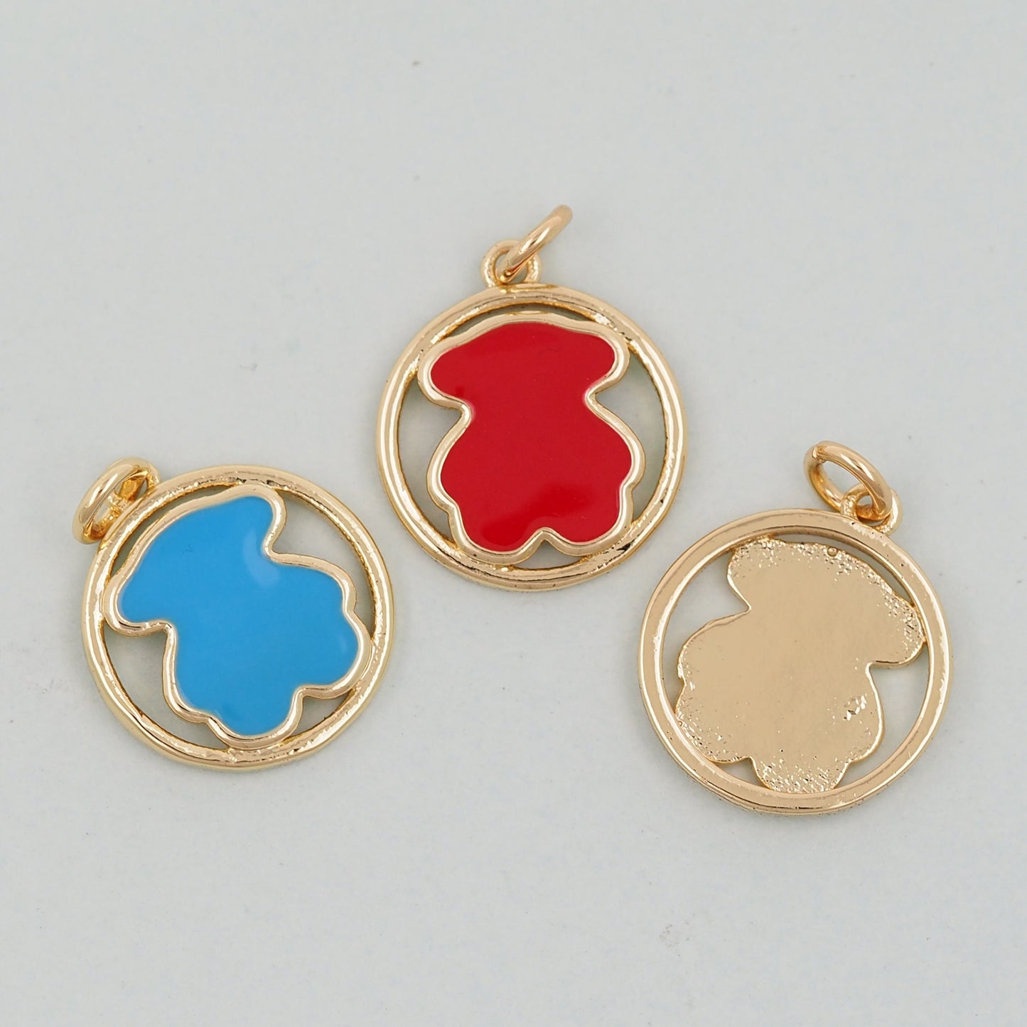 Gold Bear Charms,18K Gold Filled Bear Pendant,Bear Charm Bracelet Necklace for DIY Jewelry Making Supply