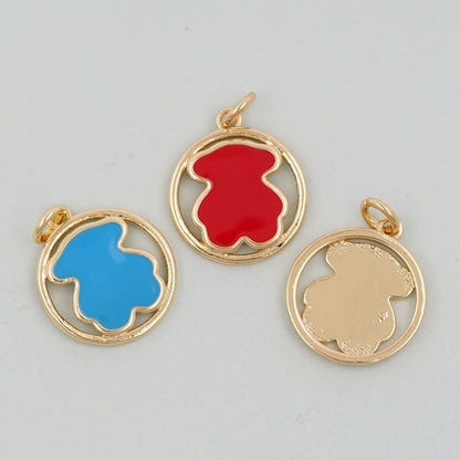 Gold Bear Charms,18K Gold Filled Bear Pendant,Bear Charm Bracelet Necklace for DIY Jewelry Making Supply