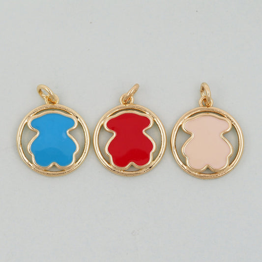 Gold Bear Charms,18K Gold Filled Bear Pendant,Bear Charm Bracelet Necklace for DIY Jewelry Making Supply