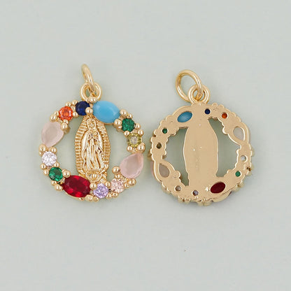 Gold virgin mary Charms,18K Gold Filled virgin mary Pendant,virgin mary Charm Bracelet Necklace for DIY Jewelry Making Supply
