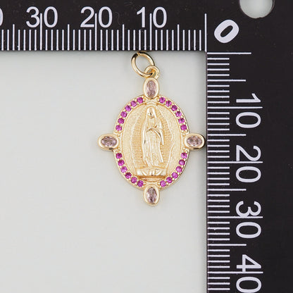 Gold virgin mary Charms,18K Gold Filled virgin mary Pendant,virgin mary Charm Bracelet Necklace for DIY Jewelry Making Supply