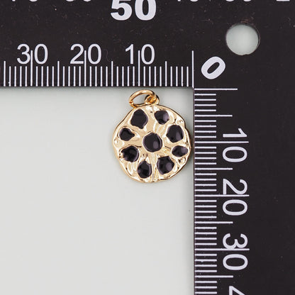 Gold Round Charms,18K Gold Filled Round Pendant,Round Charm Bracelet Necklace for DIY Jewelry Making Supply
