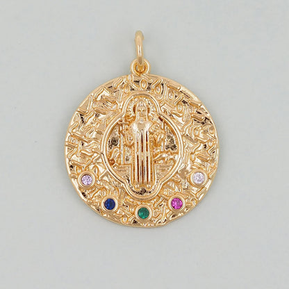 18K Gold Filled Virgin Mary Charm Pendant for Jewelry Making