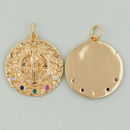 18K Gold Filled Virgin Mary Charm Pendant for Jewelry Making