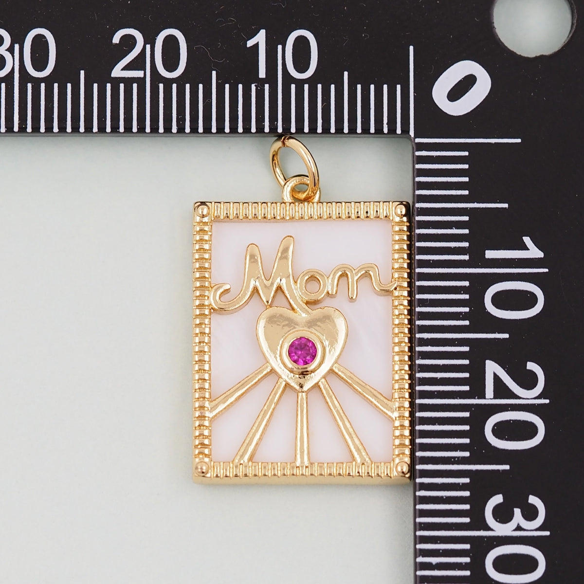 Gold Mom Charms,18K Gold Filled Shell Mom Pendant,Mom Charm Bracelet Necklace for DIY Jewelry Making Supply