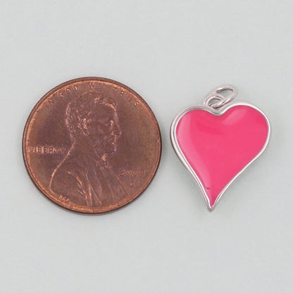 Gold Heart Charms,18K Gold Filled Heart Pendant,Enamel Heart Charm Bracelet Necklace for DIY Jewelry Making Supply