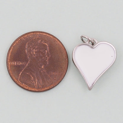 Gold Heart Charms,18K Gold Filled Heart Pendant,Enamel Heart Charm Bracelet Necklace for DIY Jewelry Making Supply