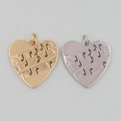 18K Gold Filled Heart Charm Pendant for Jewelry Making