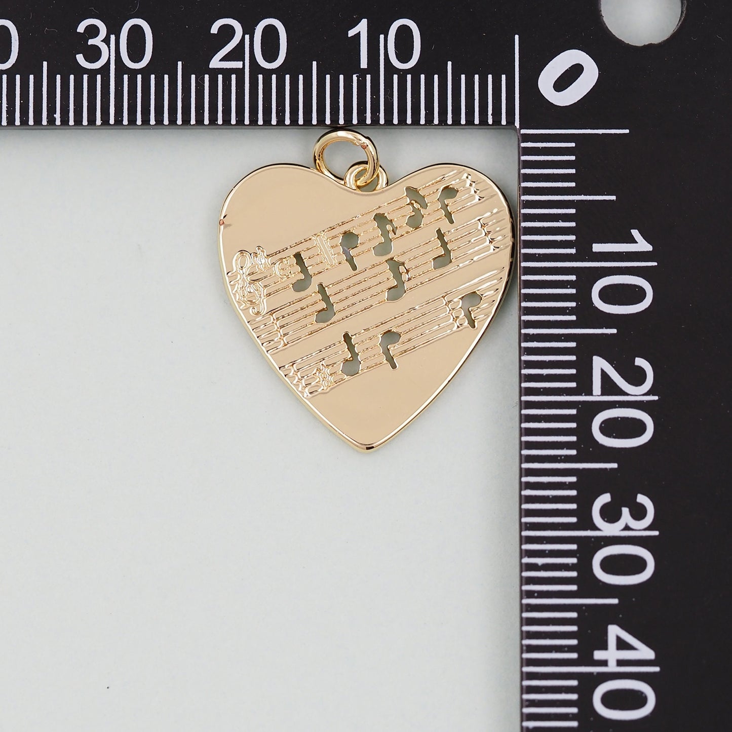 Gold Heart Charms,18K Gold Filled Heart Pendant,Heart Note Charm Bracelet Necklace for DIY Jewelry Making Supply