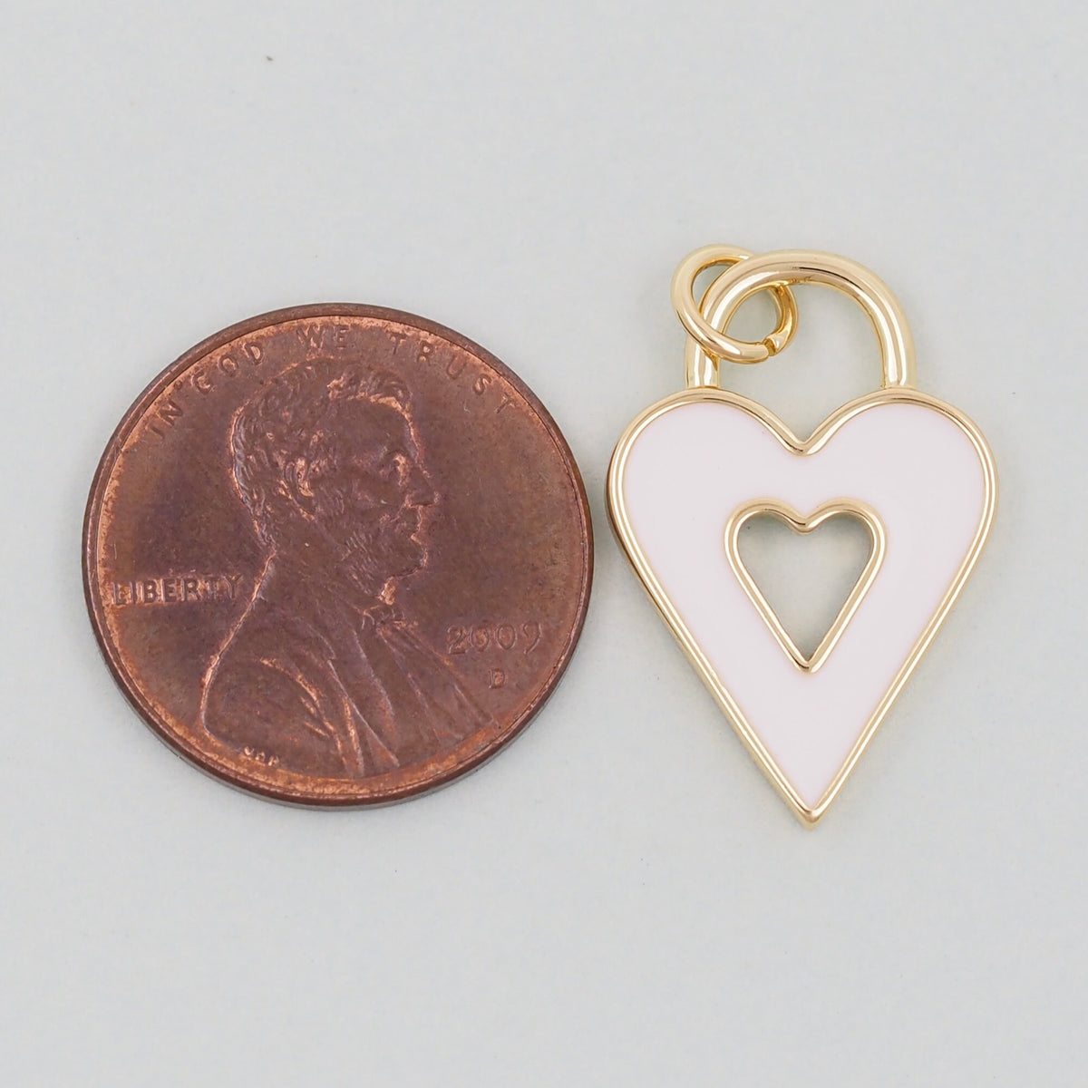 18K Gold Filled Heart Enamel Charm Pendant for Jewelry Making