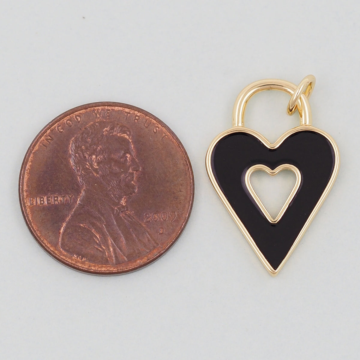 18K Gold Filled Heart Enamel Charm Pendant for Jewelry Making