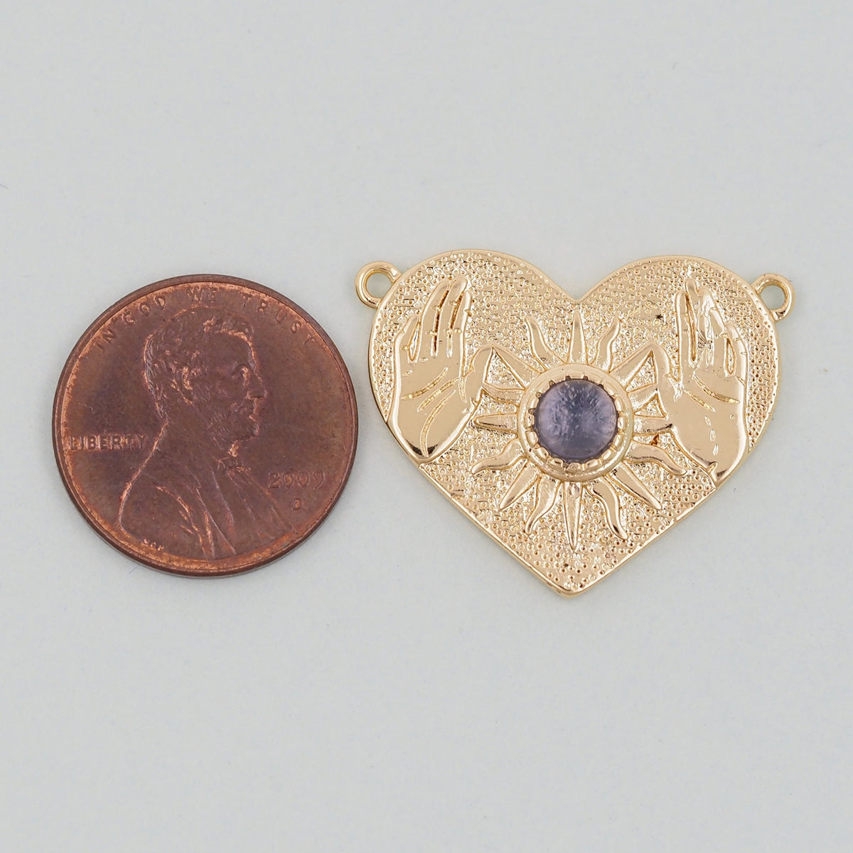 Gold Heart Charms,18K Gold Filled Heart Pendant,Heart Charm Bracelet Necklace for DIY Jewelry Making Supply