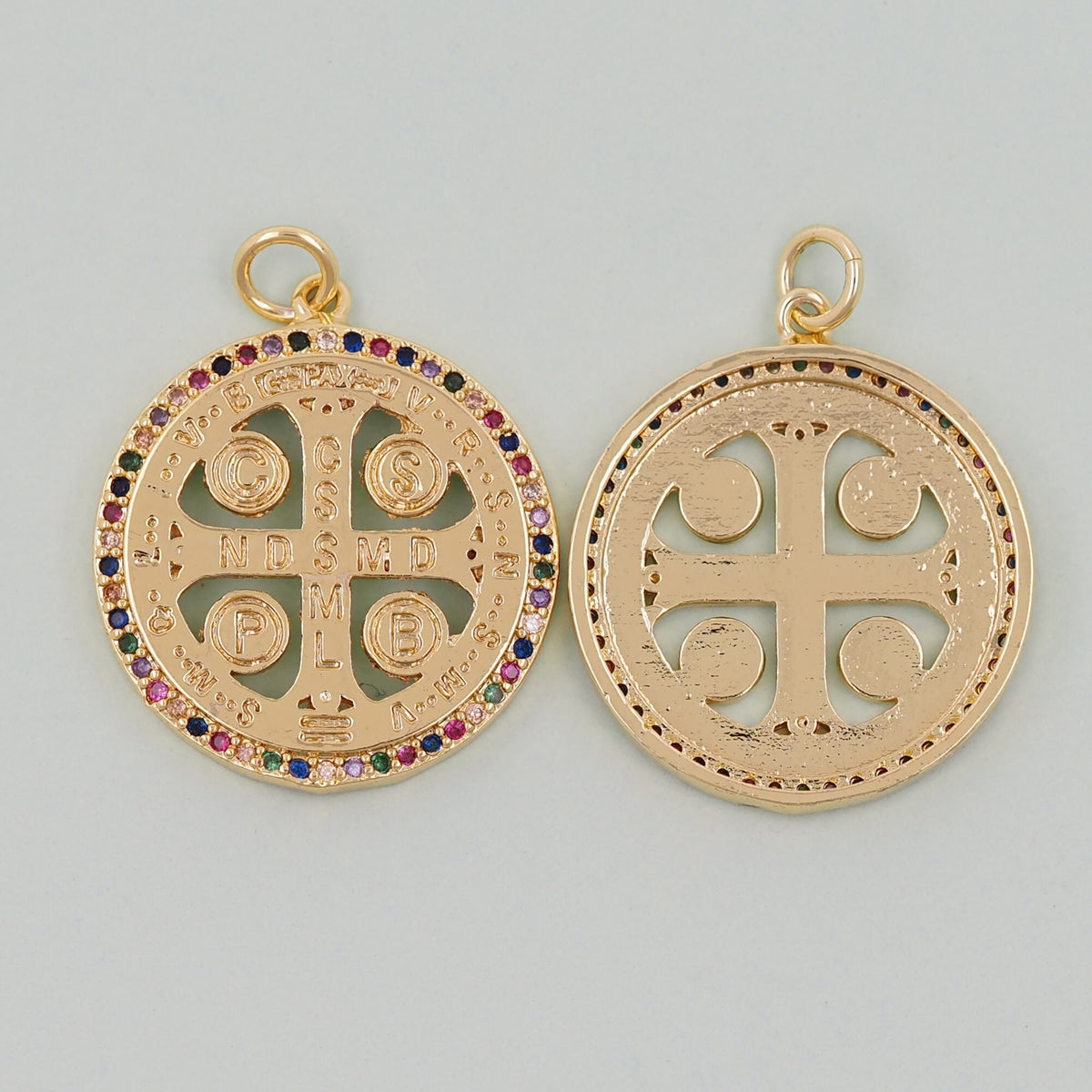 Gold religion Charms,18K Gold Filled religion Pendant,Cross Charm Bracelet Necklace for DIY Jewelry Making Supply
