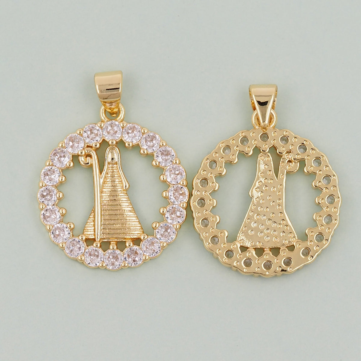 Gold virgin mary Charms,18K Gold Filled virgin mary Pendant,virgin mary Charm Bracelet Necklace for DIY Jewelry Making Supply
