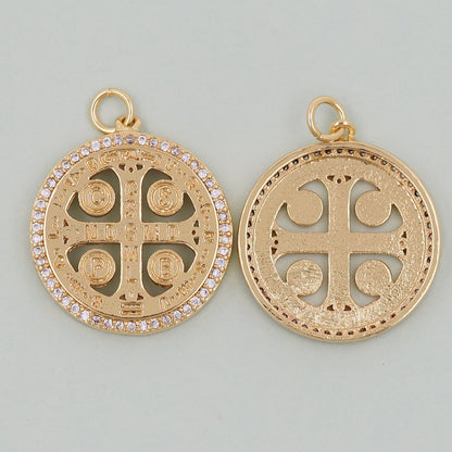 Gold religion Charms,18K Gold Filled religion Pendant,Cross Charm Bracelet Necklace for DIY Jewelry Making Supply
