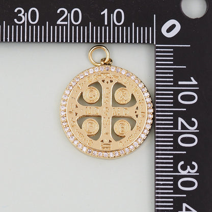 Gold religion Charms,18K Gold Filled religion Pendant,Cross Charm Bracelet Necklace for DIY Jewelry Making Supply