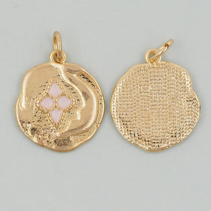 Gold geometry Charms,18K Gold Filled geometry Pendant,geometry Charm Bracelet Necklace for DIY Jewelry Making Supply