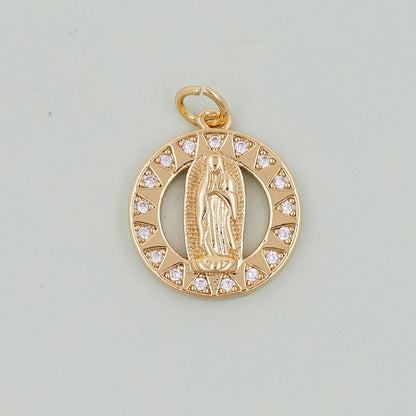Gold virgin mary Charms,18K Gold Filled virgin mary Pendant,virgin mary Charm Bracelet Necklace for DIY Jewelry Making Supply