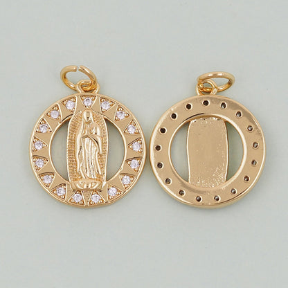 Gold virgin mary Charms,18K Gold Filled virgin mary Pendant,virgin mary Charm Bracelet Necklace for DIY Jewelry Making Supply